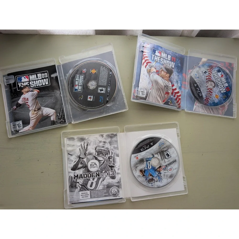 Sony PS3 Sports Games Lot Of 3:  MLB 09 The Show MLB 11 The Show Madden NFL 13